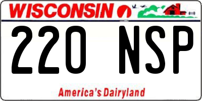 WI license plate 220NSP