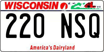WI license plate 220NSQ