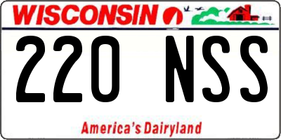 WI license plate 220NSS