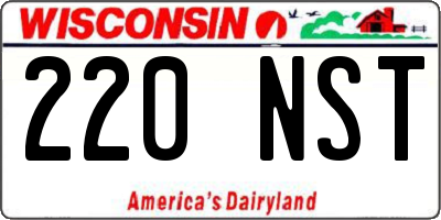 WI license plate 220NST