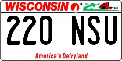 WI license plate 220NSU