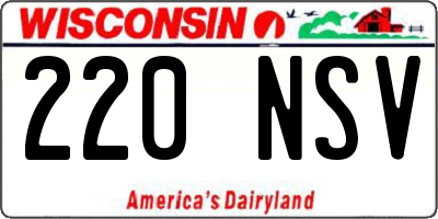 WI license plate 220NSV