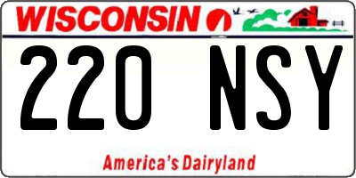 WI license plate 220NSY