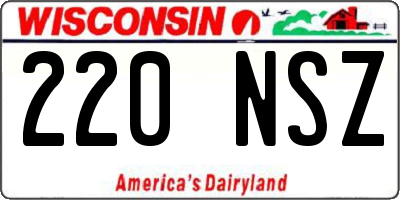WI license plate 220NSZ