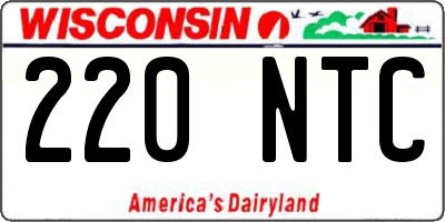 WI license plate 220NTC