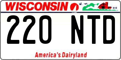 WI license plate 220NTD
