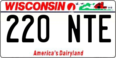 WI license plate 220NTE