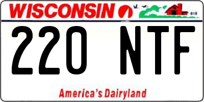 WI license plate 220NTF