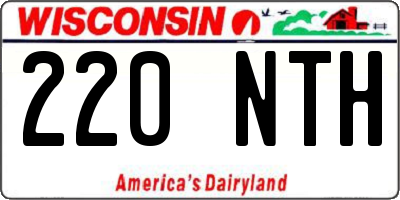 WI license plate 220NTH