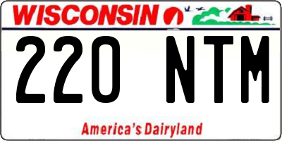 WI license plate 220NTM