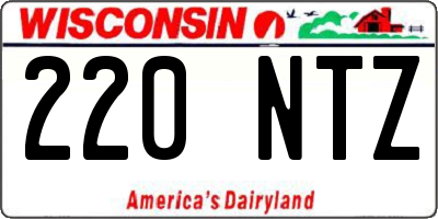 WI license plate 220NTZ