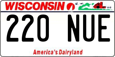 WI license plate 220NUE