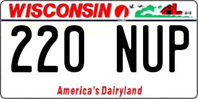 WI license plate 220NUP