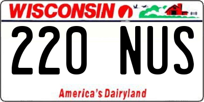 WI license plate 220NUS