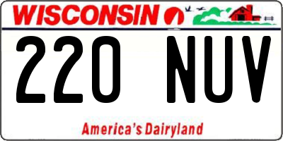 WI license plate 220NUV