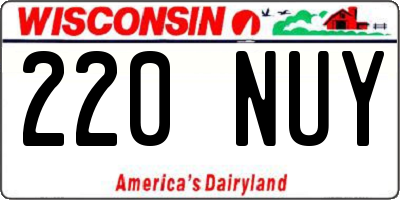 WI license plate 220NUY
