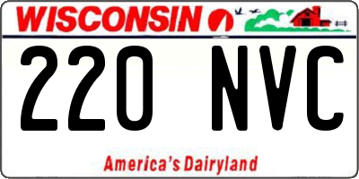 WI license plate 220NVC