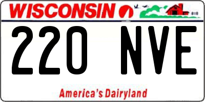 WI license plate 220NVE