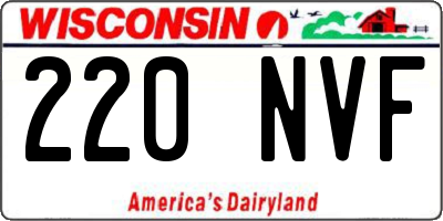 WI license plate 220NVF