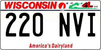 WI license plate 220NVI