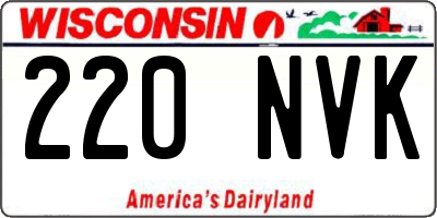WI license plate 220NVK