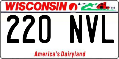 WI license plate 220NVL