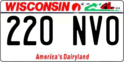 WI license plate 220NVO