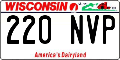 WI license plate 220NVP