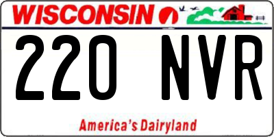 WI license plate 220NVR