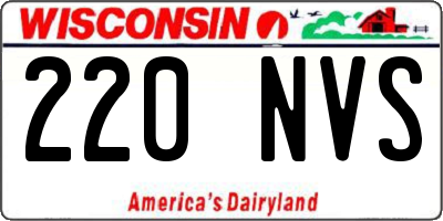 WI license plate 220NVS