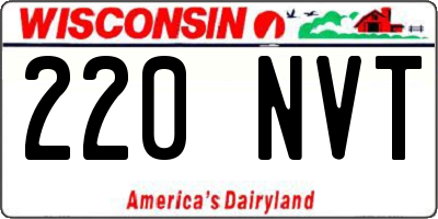 WI license plate 220NVT