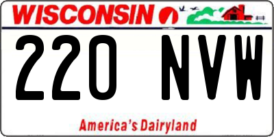 WI license plate 220NVW