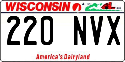 WI license plate 220NVX