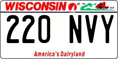WI license plate 220NVY