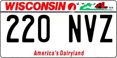 WI license plate 220NVZ