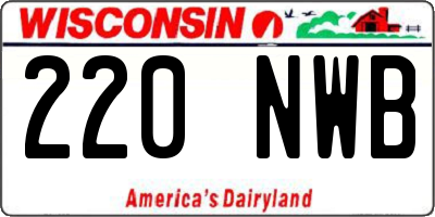 WI license plate 220NWB