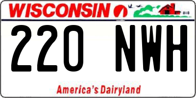 WI license plate 220NWH