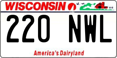 WI license plate 220NWL