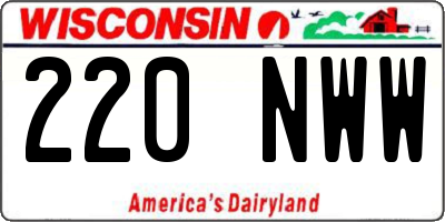 WI license plate 220NWW