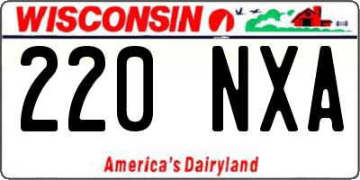 WI license plate 220NXA