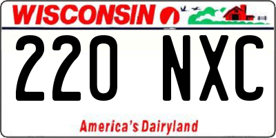 WI license plate 220NXC