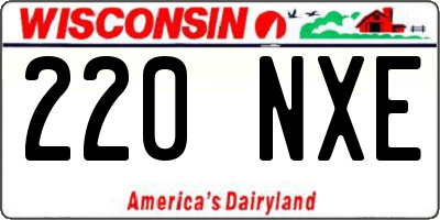 WI license plate 220NXE