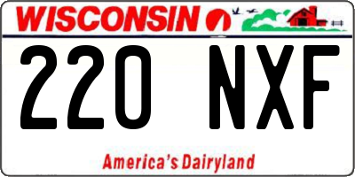 WI license plate 220NXF