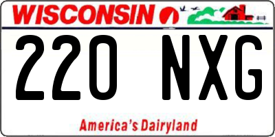 WI license plate 220NXG