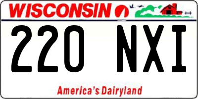 WI license plate 220NXI