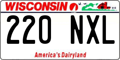 WI license plate 220NXL