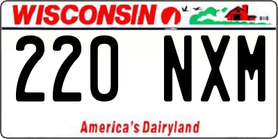WI license plate 220NXM
