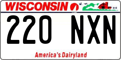 WI license plate 220NXN