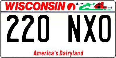 WI license plate 220NXO