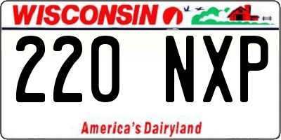 WI license plate 220NXP